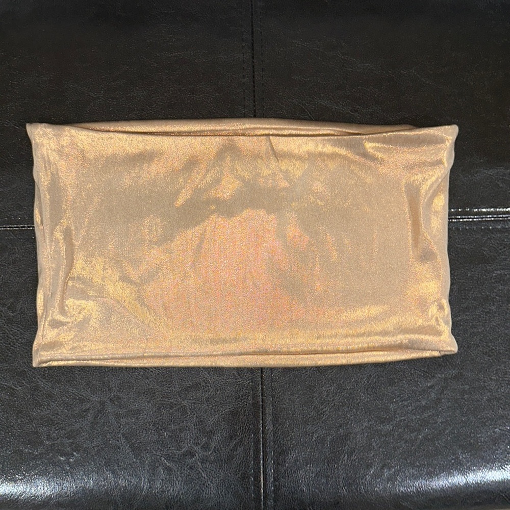 Rose gold strapless bandeau top